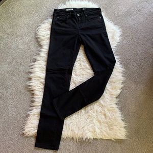 AG jeans. Black. Mid-rise cigarette. Size 27R.